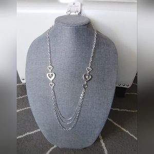 NWT Heart Necklace & Earrings Set